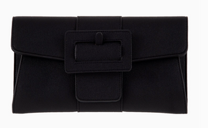 Synthetic Leather Belted Envelope Clutch