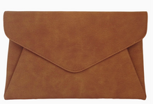 Load image into Gallery viewer, Synthetic Leather Double Pocket Envelop Clutch

