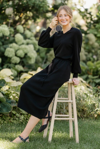 Wren Midi Dress. Black