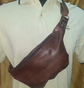 Morrocan Leather Banano  Sling Bag