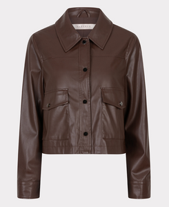 Esqualo Short Vegan Leather Jacket. F2411501