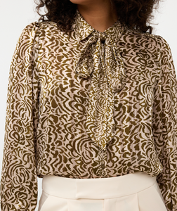 Esqualo Tie Dimensional Print Blouse. F2414502