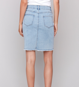 Charlie B Basic Denim Skirt. C7042T/431A     243. Bleached Blue