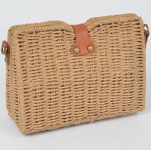 Load image into Gallery viewer, Rattan Basket Clutch W/Long Strap
