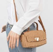 Load image into Gallery viewer, Faux Straw Handbag W Strap
