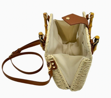 Load image into Gallery viewer, Rattan Tote Shoulder Bag with Bamboo Handle
