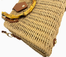 Load image into Gallery viewer, Rattan Tote Shoulder Bag with Bamboo Handle
