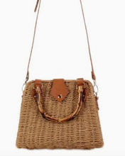 Load image into Gallery viewer, Rattan Tote Shoulder Bag with Bamboo Handle
