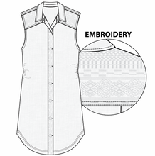 Load image into Gallery viewer, Denim Dress W/ Ruching.  58130 4815 0001
