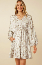 Load image into Gallery viewer, Hayden Womens Satin Floral Print V Neck Dolman Sleeve Dress. HY7571
