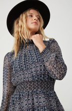 Load image into Gallery viewer, Hayden Womens Patterned Stripe Smock Neck Cutout Dress. HK1249
