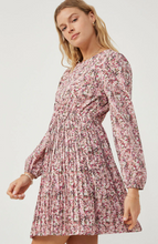 Load image into Gallery viewer, Hayden Womens Ditsy Floral Long Sleeve Pleated Skirt Dress. HY6208
