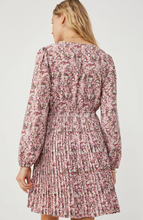 Load image into Gallery viewer, Hayden Womens Ditsy Floral Long Sleeve Pleated Skirt Dress. HY6208

