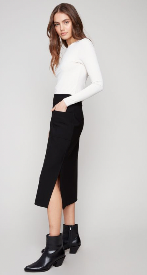 Charlie B Crepe Skirt C7076R/049C