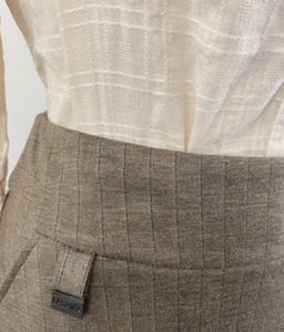 Lasania Pencil Skirt.  (Beige Stripe)