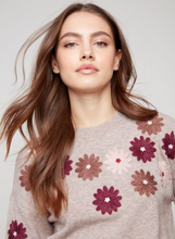 Load image into Gallery viewer, Charlie B Floral Embroidery Crew Neck Sweater. C2891/974A
