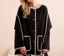 Load image into Gallery viewer, Tribal Button Front Coat W/ Detachable Scarf
