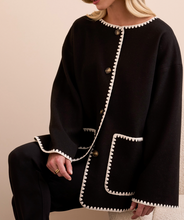 Load image into Gallery viewer, Tribal Button Front Coat W/ Detachable Scarf
