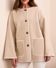 Load image into Gallery viewer, Tribal Button Front Coat W/ Detachable Scarf
