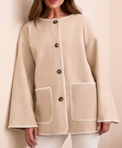 Tribal Button Front Coat W/ Detachable Scarf