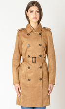 Load image into Gallery viewer, Black Tape Belted Trench Coat. 2629003T
