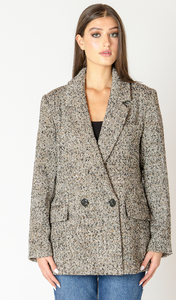 Black Tape Textured LongLine Blazer. 2629500T