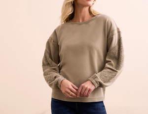 Tribal Crew Neck Sweater W/ Applique Detail. 59860/5082
