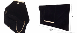 Faux Microsuede Envelope Clutch