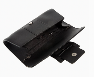 Synthetic Leather Belted Envelope Clutch