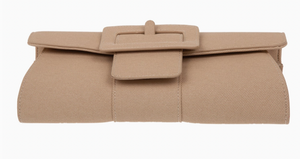 Synthetic Leather Belted Envelope Clutch
