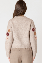 Load image into Gallery viewer, Black Tape Floral Applique Sweater.  2627014
