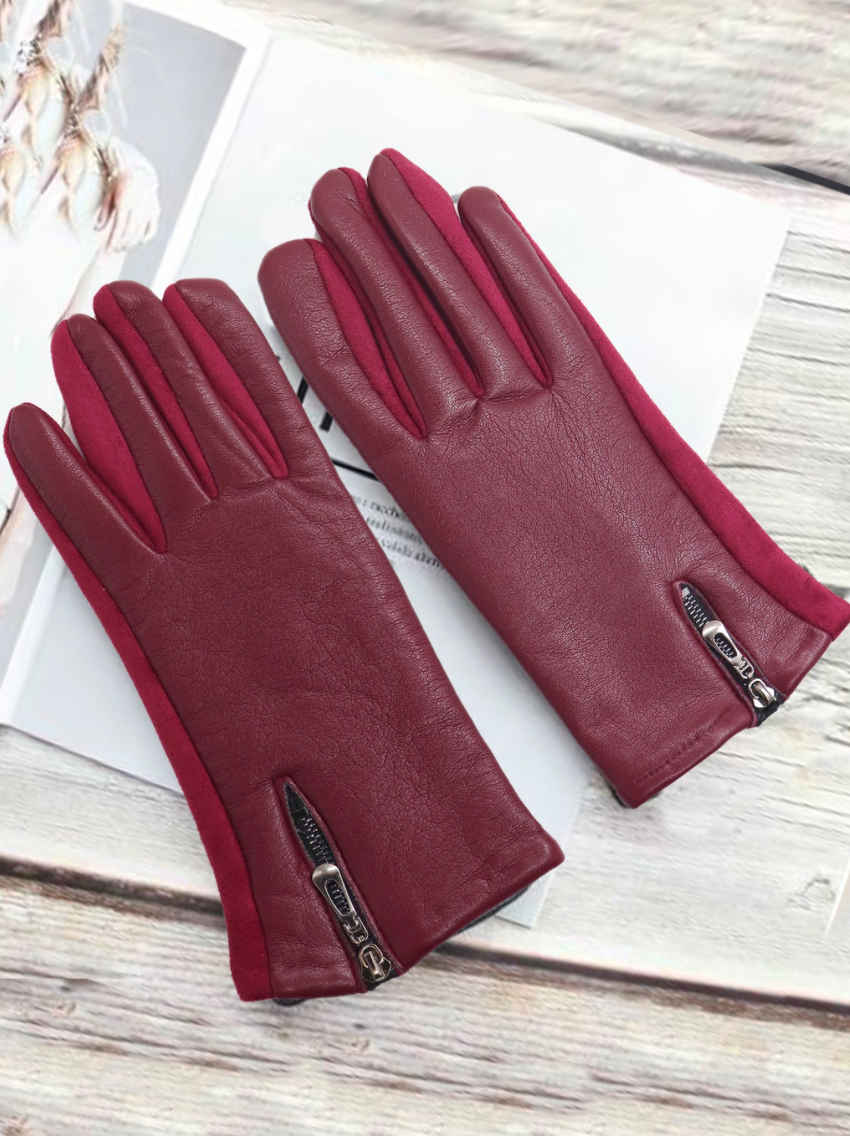 Fashion Gloves. GL128102BU. Burgundy