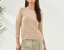 Load image into Gallery viewer, Tribal 3/4 Sleeve Textured Sweater.   6156O-4632
