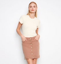 Load image into Gallery viewer, Charlie B Scalloped Hem Button Front Skort. C7079R/431A
