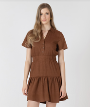 Load image into Gallery viewer, Black Tape Shirt Collared Dress  2725229T

