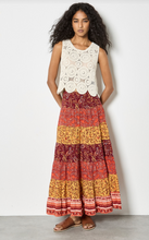 Load image into Gallery viewer, Apricot Multi Tier Patchwork Skirt. X178582
