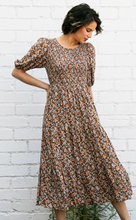 Load image into Gallery viewer, Ell Floral Puff Sleeve Dress W/Pockets. 1085
