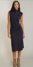 Load image into Gallery viewer, Black Tape Mock Neck Midi Dress 2822001 T
