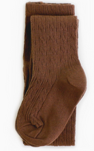 Load image into Gallery viewer, Girls Cable Knit  Tights (Brown)
