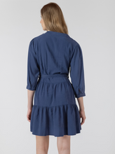 Load image into Gallery viewer, Black Tape Tiered Belted Dress 2722501 T

