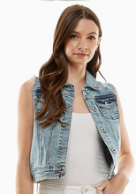 Load image into Gallery viewer, Blue Age. Casual Denim Vest with Distressed Features.
