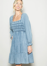 Load image into Gallery viewer, Ell L/S Vintage Washed Denim Dress.
