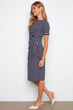 Load image into Gallery viewer, Charlie B Boat Neck Dress W/ Tie C3250/ 579C
