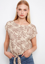 Load image into Gallery viewer, Charlie B Printed linen Front Tie Blouse C4271/ 787A
