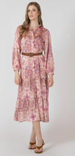 Load image into Gallery viewer, Black Tape Belted Button Front Dress. Dress  2722505

