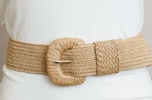 Load image into Gallery viewer, Rattan Stretch Belt.   Sand
