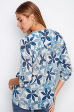 Load image into Gallery viewer, Charlie B Printed Roll Sleeve Cotton Gauze Blouse.  C4188DR/274C
