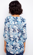 Load image into Gallery viewer, Charlie B Printed Roll Sleeve Cotton Gauze Blouse.  C4188DR/274C
