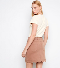 Load image into Gallery viewer, Charlie B Scalloped Hem Button Front Skort. C7079R/431A
