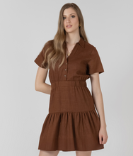Load image into Gallery viewer, Black Tape Shirt Collared Dress  2725229T
